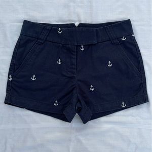 J crew navy shorts w/ embroidered anchors size 0